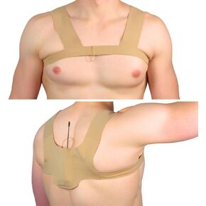 حزام Ursa X: تسخير قطعة واحدة لجهاز إرسال الميكروفون وميكروفونات LAV. أكياس LAV متعددة. متوافق مع الحد الأدنى ursa. للرياضة/البراعم النشطة (البيج ، كبيرة)