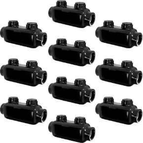 (حزمة من 10) موصلات الكابلات متعددة الكبلات Ohlectric مع 7 منافذ سلكية - موصل Polaris مزدوج - موصل الأسلاك المغلفة بالفينيل المعزول الأسود - موصل الألومنيوم للأسلاك Cu9al in Kuwait