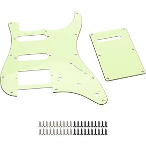 مجموعة لوحة خلفية للجيتار Pickguard مكونة من 11 فتحة HSS Strat Pickguard مع براغي حماية اختيار لجزء الجيتار ذو الطراز الحديث القياسي (أصفر قديم)