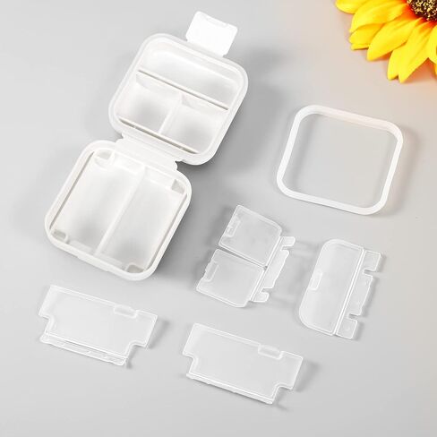 Dynippy Daily Pill Organizer 5 مقصورات رطوبة محمولة مقصورة صغيرة لحبة الحبة لمحفظة جيب سفر حبوب منع الحمل مربع محمولة الحاوية زيت زيت فيتامين (الوردي) in Kuwait