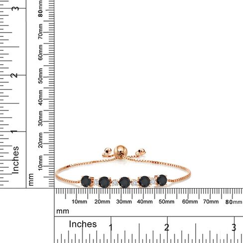 Gem Stone King 18K Rose Gold Plated Silver Brown Smoky Quartz and White Lab Grown Diamond Tennis Bracelet For Women (2.76 Cttw, Fully Adjustable Up to 9 Inch) in Saudi Arabia