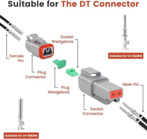 GKG TK1 30 Pairs Size 16# DT Deutsch Connector Pins Kit - Nickel Plated Deutsch Pins and Sockets,Automotive Electrical Terminals Solid Contacts Wire Gauge 14-16AWG for Car,Truck,etc in Kuwait