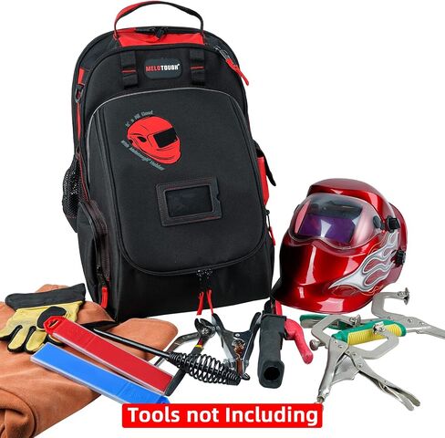 MELOTOUGH Welding Tool backpack for Tools and Helmet Extreme Gear Pack with Large Capacity Welding Helmet Bag Luggage Storage Bag (Brown) in Kuwait