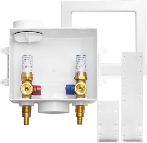 صندوق منفذ الغسالة ، وصرف مركزي/تصريف جانبي ، 1/2 بوصة PEX Crimp Inlet x 3/4 بوصة MHT Connection ، صندوق منفذ غسالة الغسيل in Kuwait