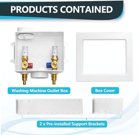 صندوق منفذ الغسالة ، وصرف مركزي/تصريف جانبي ، 1/2 بوصة PEX Crimp Inlet x 3/4 بوصة MHT Connection ، صندوق منفذ غسالة الغسيل in Kuwait