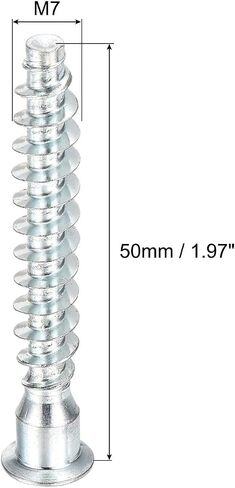 uxcell 20Pcs M7x30mm Hex Socket Countersunk Head Self Tapping Connecting Screws Carbon Steel Furniture Confirmat Screw, Silver in Saudi Arabia