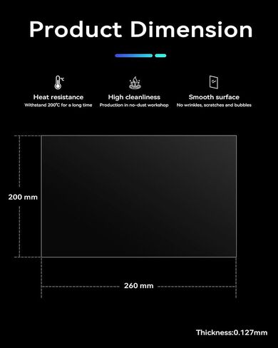 Creality Official 5PCS NFEP Release Films, 235x 160mm, 0.127mm Thickness with Stronger Release Functionality and 95% Light Transmittance, Compatible with Most of LCD SLA DLP Resin 3D Printer in Kuwait