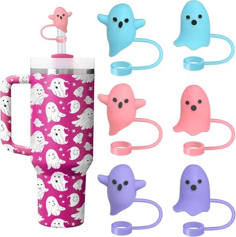 6 Pcs Stanley Girl Straw Covers for Stanley Cup 40oz/30oz，Silicone Straw Topper Accessories for 10mm Drinking Straw Tip Covers in Kuwait