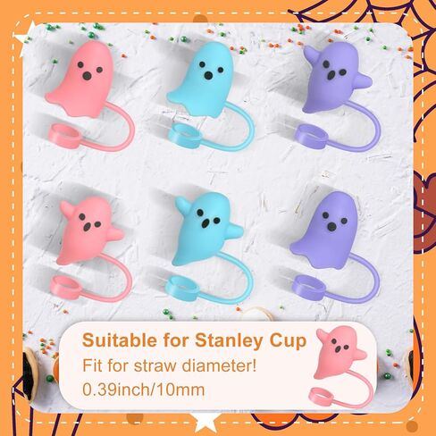 6 Pcs Stanley Girl Straw Covers for Stanley Cup 40oz/30oz，Silicone Straw Topper Accessories for 10mm Drinking Straw Tip Covers in Kuwait