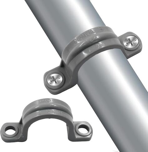 12 Pcs Grey 1 1/2 Inch PVC Pipe Straps Conduit Clamps Pipe Clamps, 2 Holes PVC Pipe Mounting Bracket for PVC Pipe Conduit and Cables in Kuwait