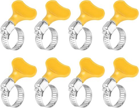 UXCELL 8PCS مقاوم خرطوم من الفولاذ المقاوم للصدأ مشبك خرطوم تروس الدودة ، 18-32 مم (11/16 "إلى 1-1/4") in Kuwait