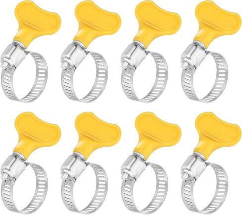 UXCELL 8PCS مقاوم خرطوم من الفولاذ المقاوم للصدأ مشبك خرطوم تروس الدودة ، 18-32 مم (11/16 "إلى 1-1/4") in Kuwait