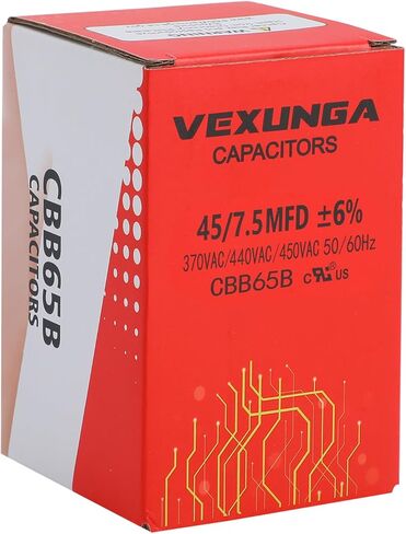 AC Capacitor 80+5 uF 80/5 MFD 370 or 440 or 450 VAC CBB65B Dual Run Start Capacitors for Air Conditioner Compacitor Motor or Compressor Fan or Condenser Straight Cool in Kuwait
