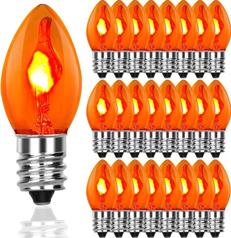 C18 Flicker Flame Bulb ، رقصات المصباح على شكل اللهب مع توهج برتقالي متخلف ، مصابيح L12 Flame Candelabra Light ، 12 Pack in Kuwait