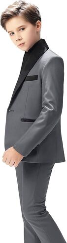 Boy Suits Tuxedo Slim Fit Suit for Boys Kids Toddler Dress Outfit with Coat, Pants, Vest Set No Tail in Saudi Arabia
