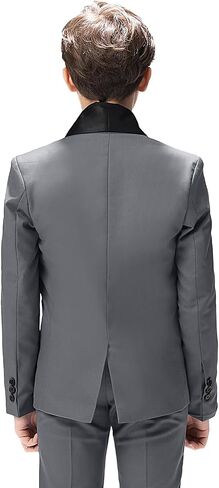 Boy Suits Tuxedo Slim Fit Suit for Boys Kids Toddler Dress Outfit with Coat, Pants, Vest Set No Tail in Saudi Arabia