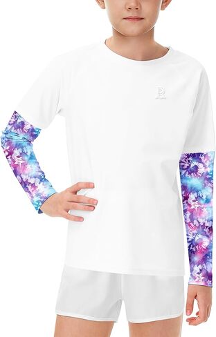Remimi Unisex Kids Rash Guard SPF 50+ Long Sleeve Sun Shirt 3-12 Years in Saudi Arabia