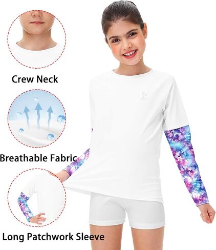 Remimi Unisex Kids Rash Guard SPF 50+ Long Sleeve Sun Shirt 3-12 Years in Saudi Arabia