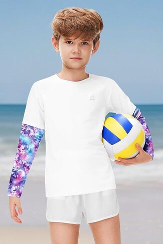 Remimi Unisex Kids Rash Guard SPF 50+ Long Sleeve Sun Shirt 3-12 Years in Saudi Arabia