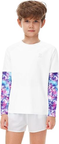 Remimi Unisex Kids Rash Guard SPF 50+ Long Sleeve Sun Shirt 3-12 Years in Saudi Arabia