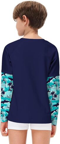 Remimi Unisex Kids Rash Guard SPF 50+ Long Sleeve Sun Shirt 3-12 Years in Kuwait