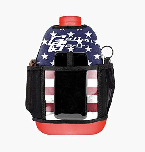 Gallon Gear 1 Gallon Large Water Bottle with Cover - BPA Free Plastic, Reusable Water Jug and Neoprene Cooling & Insulated Carrier with Storage Pockets (Black w/Black/Black Cover) in Kuwait