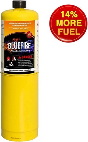 BLUEFIRE Hot Turbo High Intensity Swivel Torch Head,11695 BTU/hr Push Button Trigger Start, propane torch head Fuel by MAPP MAP PRO Propane Gas Cylinder Swirl Flame Gas Welding, Brazing Thawing Pipe in Kuwait