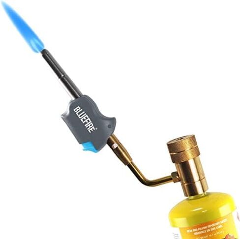 BLUEFIRE Hot Turbo High Intensity Swivel Torch Head,11695 BTU/hr Push Button Trigger Start, propane torch head Fuel by MAPP MAP PRO Propane Gas Cylinder Swirl Flame Gas Welding, Brazing Thawing Pipe in Kuwait