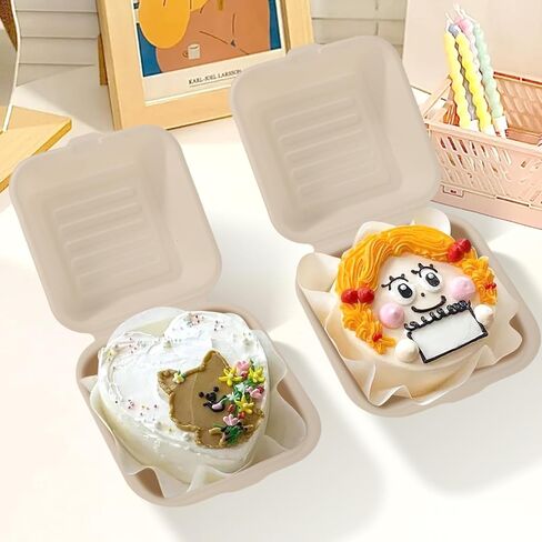 30 Pack Clamshell Take Out Food Containers,6X6 Inch 100% Compostable Disposable To Go Containers,To Go Boxes With Lids for Hamburger Sandwiches Chips in Kuwait