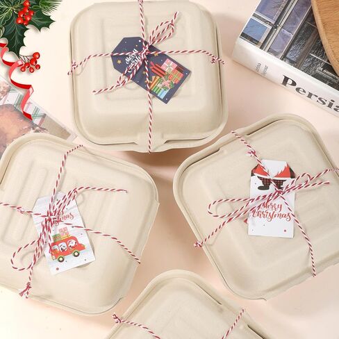 30 Pack Clamshell Take Out Food Containers,6X6 Inch 100% Compostable Disposable To Go Containers,To Go Boxes With Lids for Hamburger Sandwiches Chips in Kuwait