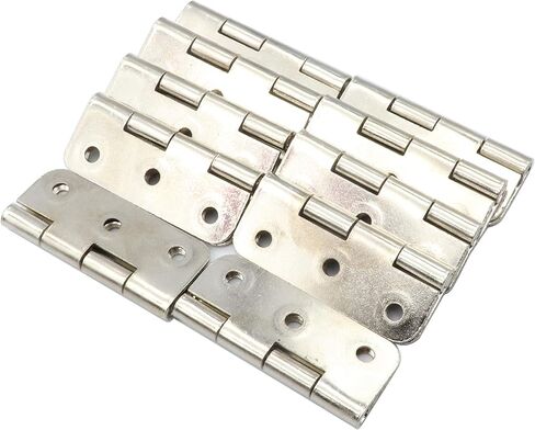 LBY 10pcs Folding Butt Hinges Silver Retro Butt Hinges, 2-Inch Folding Cabinet Gate Closet Door Hinge, Flat Butt Hinge Retro Small Hinge, Iron (White Nickel) in Kuwait