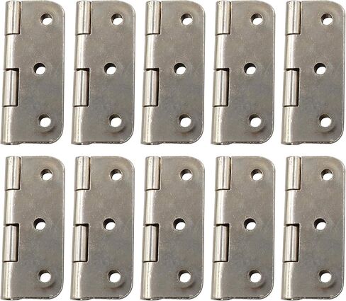 LBY 10pcs Folding Butt Hinges Silver Retro Butt Hinges, 2-Inch Folding Cabinet Gate Closet Door Hinge, Flat Butt Hinge Retro Small Hinge, Iron (White Nickel) in Kuwait