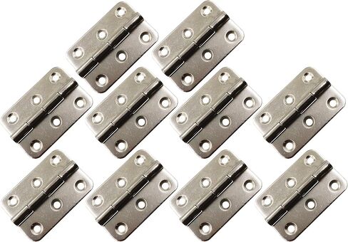 LBY 10pcs Folding Butt Hinges Silver Retro Butt Hinges, 2-Inch Folding Cabinet Gate Closet Door Hinge, Flat Butt Hinge Retro Small Hinge, Iron (White Nickel) in Kuwait