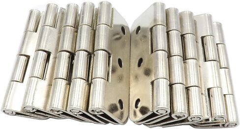 LBY 10pcs Folding Butt Hinges Silver Retro Butt Hinges, 2-Inch Folding Cabinet Gate Closet Door Hinge, Flat Butt Hinge Retro Small Hinge, Iron (White Nickel) in Kuwait