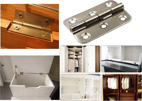 LBY 10pcs Folding Butt Hinges Silver Retro Butt Hinges, 2-Inch Folding Cabinet Gate Closet Door Hinge, Flat Butt Hinge Retro Small Hinge, Iron (White Nickel) in Kuwait