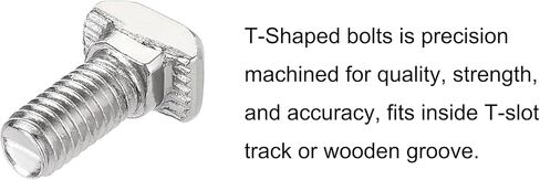 M6 x 16mm T-Slot Drop-in Stud Sliding Bolts, Carbon Steel Hammer Head Bolt T Screw, T-Bolt T Shape Stud Sliding Screw for 30 Series Aluminum Profile, 25PCS in Kuwait