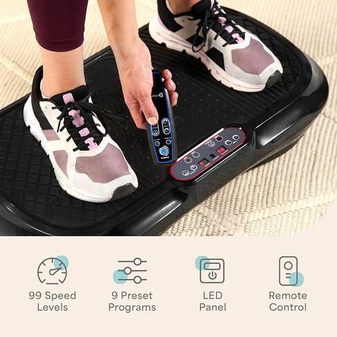 Lifepro Waver Vibration Plate Exercise Machine – High-Intensity Vibration for Muscle Activation, Full-Body Workout Vibrating Platform with Loop Bands, Fitness Equipment for Strength Toning & Fat Loss in Kuwait