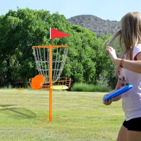 Yaheetech Portable Disc Golf Basket Target Disc Sports 12-Chain Practice Disc Golf Target Steel Hole Disc Golf Goals Catcher Indoor & Outdoor, Blue/Red/Orange/Black in Kuwait