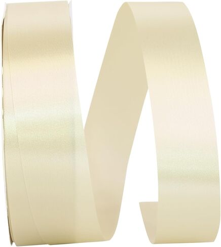 شريط Reliant Ribbon ذو وجه واحد من الساتان Allure SFS، 7/8 بوصة × 100 ياردة، أبيض in Kuwait