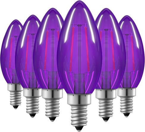 EDISHINE E12 LED Candelabra Bulb, 5W Equivalent 60W 2700K 500LM Warm Light, Dimmable Chandelier Light Bulbs, LED Candle Light Bulbs for Ceiling Fan, Dining Room, Christmas Decor UL Listed, 6 Pack in Kuwait