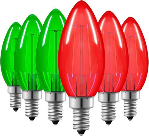 Edishine E12 LED LED Candelabra Bulb ، 5W مكافئ 60W 2700K 500LM ضوء دافئ ، مصابيح ثريا قابلة للثريا قابلة للضوء ، مصابيح شمعة LED لمراوح السقف ، غرفة الطعام ، ديكور عيد الميلاد ul مدرج ، 6 عبوة in Kuwait