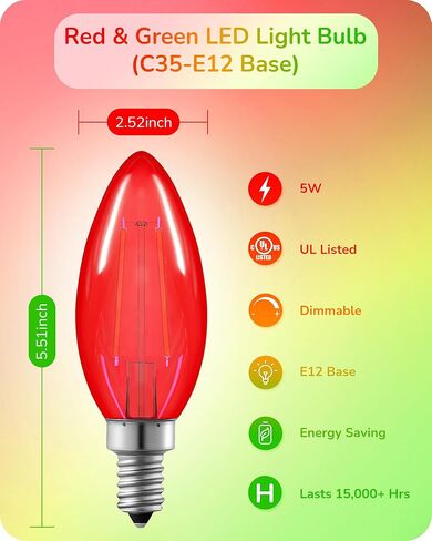 Edishine E12 LED LED Candelabra Bulb ، 5W مكافئ 60W 2700K 500LM ضوء دافئ ، مصابيح ثريا قابلة للثريا قابلة للضوء ، مصابيح شمعة LED لمراوح السقف ، غرفة الطعام ، ديكور عيد الميلاد ul مدرج ، 6 عبوة in Kuwait