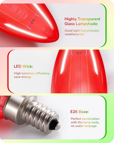 Edishine E12 LED LED Candelabra Bulb ، 5W مكافئ 60W 2700K 500LM ضوء دافئ ، مصابيح ثريا قابلة للثريا قابلة للضوء ، مصابيح شمعة LED لمراوح السقف ، غرفة الطعام ، ديكور عيد الميلاد ul مدرج ، 6 عبوة in Kuwait