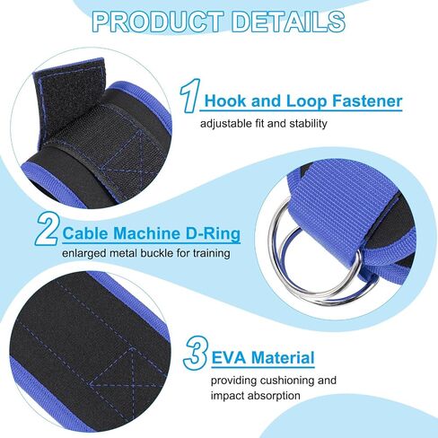 PATIKIL Ankle Strap for Cable Machine, Gym Cable Kickback Ankle Wraps Exercise Attachment in Kuwait