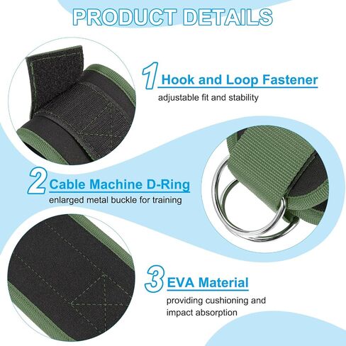 PATIKIL Ankle Strap for Cable Machine, Gym Cable Kickback Ankle Wraps Exercise Attachment in Kuwait