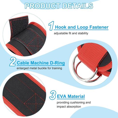 PATIKIL Ankle Strap for Cable Machine, Gym Cable Kickback Ankle Wraps Exercise Attachment in Saudi Arabia