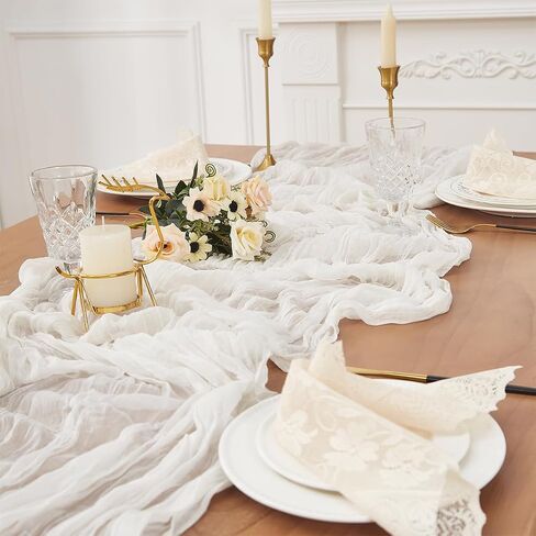 Sage Green Table Runner 10ft Boho Gauze Rustic CheeseceCloth Table Runner for Baby Shower Wedding Party Decor in Kuwait