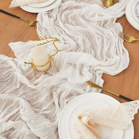 Sage Green Table Runner 10ft Boho Gauze Rustic CheeseceCloth Table Runner for Baby Shower Wedding Party Decor in Kuwait