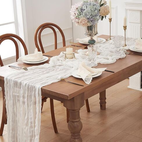 Sage Green Table Runner 10ft Boho Gauze Rustic CheeseceCloth Table Runner for Baby Shower Wedding Party Decor in Kuwait