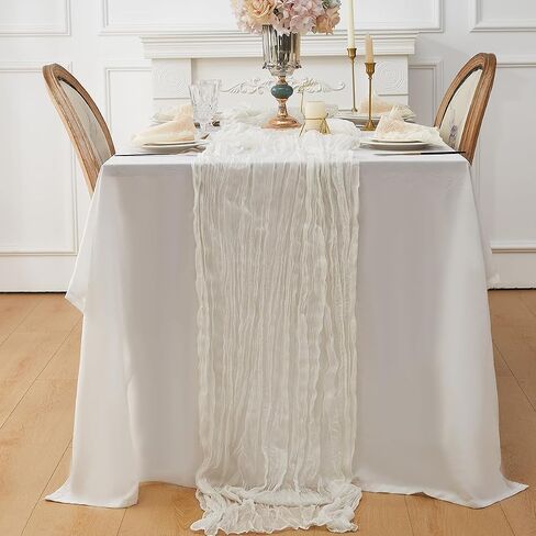 Sage Green Table Runner 10ft Boho Gauze Rustic CheeseceCloth Table Runner for Baby Shower Wedding Party Decor in Kuwait